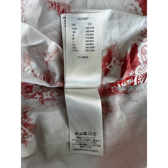 Louis Vuitton Orange Bleached Bandana Short Sleeve Button Up Shirt - Picture 6 of 8